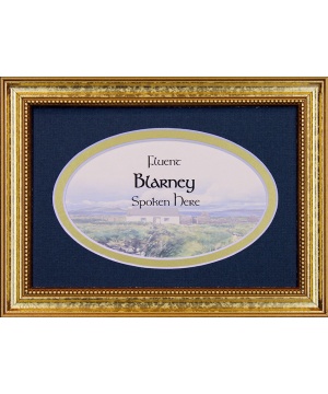 Fluent Blarney Spoken Here - 5x7 Blessing - Oval Gold Frame