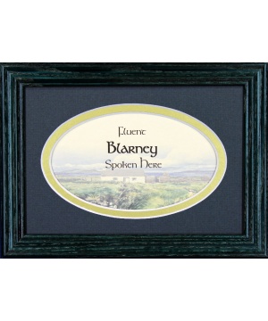 Fluent Blarney Spoken Here - 5x7 Blessing - Oval Green Frame