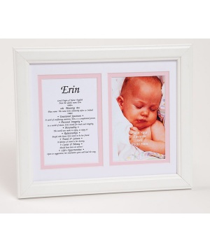 8x10 Baby Photo First Name Meaning Framed (Girl)