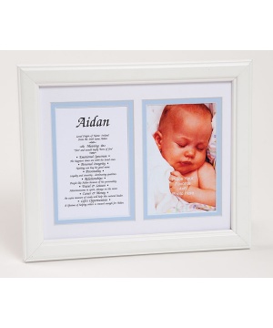 8x10 Baby Photo First Name Meaning Framed (Boy)