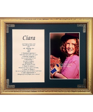 8x10 First Name Meaning Gold Corner (Gold Frame)