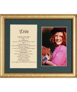 8x10 First Name Meaning Photo (Gold Frame)