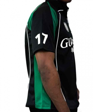 Guinness Black and Green Short sleeve performance Rugby Jersey