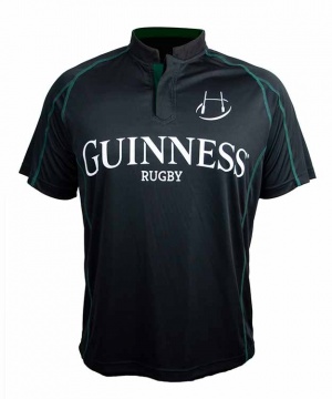 Guinness Black and Green Short Sleeve Rugby Jersey