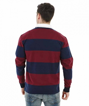 Guinness Wine and Navy Striped Rugby Jersey