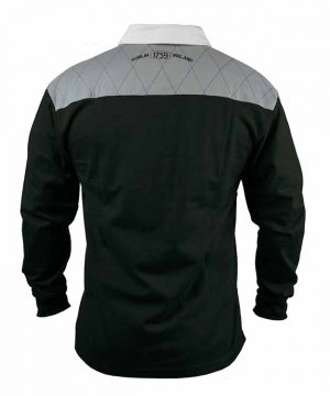 Guinness Heritage Charcoal Grey and Black Long Sleeve Rugby Jersey