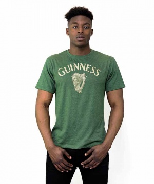 Guinness Green Vintage Heathered Harp Tee