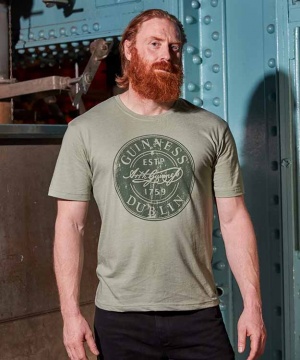 Guinness Green Tee with Green Bottle Cap Print