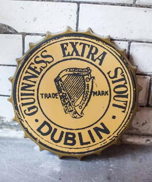 Guinness Gold Vintage Bottle Cap Sign