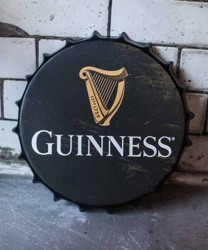 Guinness Black Harp Bottle Cap Sign