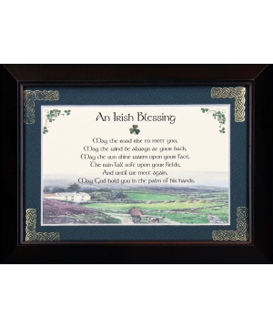 Irish Blessing - May The Road Rise - 5x7 Blessing - Walnut Landscape Frame