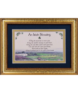 Irish Blessing - May The Road Rise - 5x7 Blessing - Gold Landscape