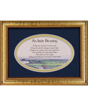 Irish Blessing - May The Road Rise - 5x7 Blessing - Oval Gold Frame