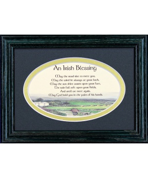 Irish Blessing - May The Road Rise - 5x7 Blessing - Oval Green Frame