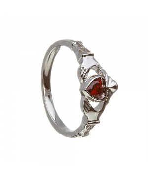 January - Garnet Birthstone Claddagh Ring