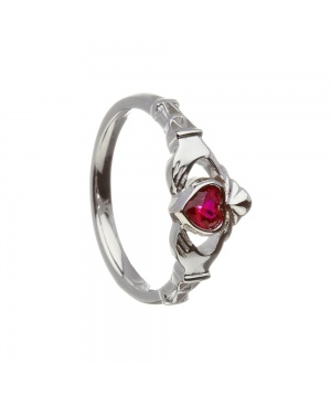 July - Ruby Birthstone Claddagh Ring