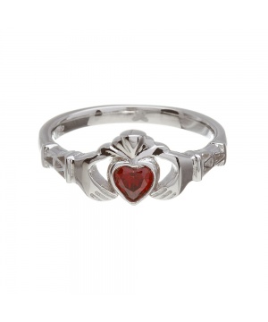 July - Ruby Birthstone Claddagh Ring