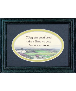 May The Good lord Take a liking To You - 5x7 Blessing - Oval Green Frame