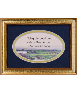 May The Good lord Take a liking To You - 5x7 Blessing - Oval Gold Frame