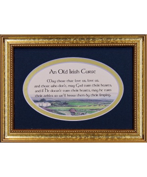 Old Irish Curse - 5x7 Blessing - Oval Gold Frame