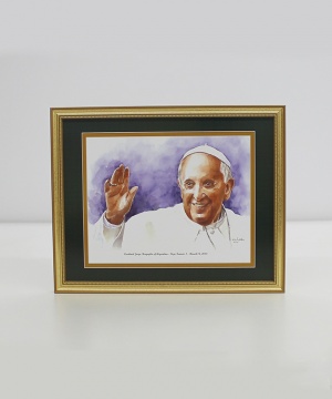 Pope Francis I Framed Watercolor Print 11x14