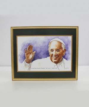 Pope Francis I Framed Watercolor Print 16x20