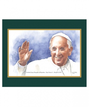 Pope Francis I Watercolor Print 16x20
