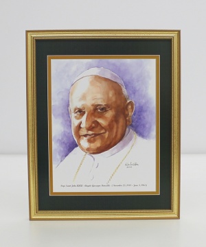 Pope Saint John XXIII  Framed Watercolor Print 11x14