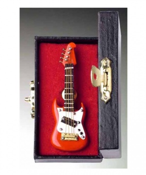 Red Electric Guitar Pin With Case
