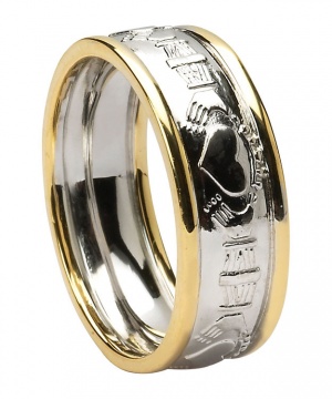 wed20-=gents-clad-court-wh-gold-yel-trim-needs-silver-centre