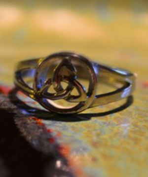 Stainless Steel Trinity In Circle Ring