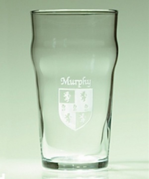 Personalized Irish Coat of Arms Pub Glasses - Set of 4