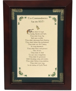 Ten Commandments for the Irish - 5x7 Blessing
