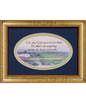 The Day God Created The Irish - 5x7 Blessing - Oval Gold Frame