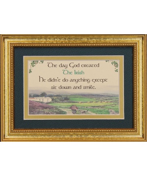 The Day God Created The Irish - 5x7 Blessing - Gold Landscape