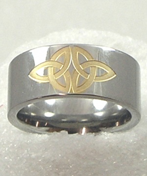 Two Tone Trinity Knot Ring